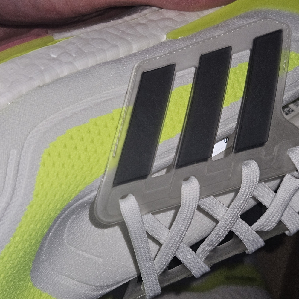 Adidas Ultraboost White and Neon Yellow Sneakers - Picture 5 of 13